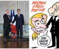 «Щенок»: в «Шарли Эбдо» нарисовали карикатуру на встречу Макрона и Путина
