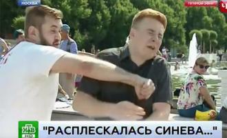 Корреспондента НТВ в прямом включении побил «Колобок Ярославкин»