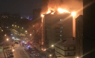 Пожар в Тюмени: огонь вспыхнул в многоэтажном жилом доме