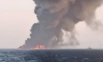 Пожар на Харге: большой корабль иранских военно-морских сил затонул в заливе после пожара